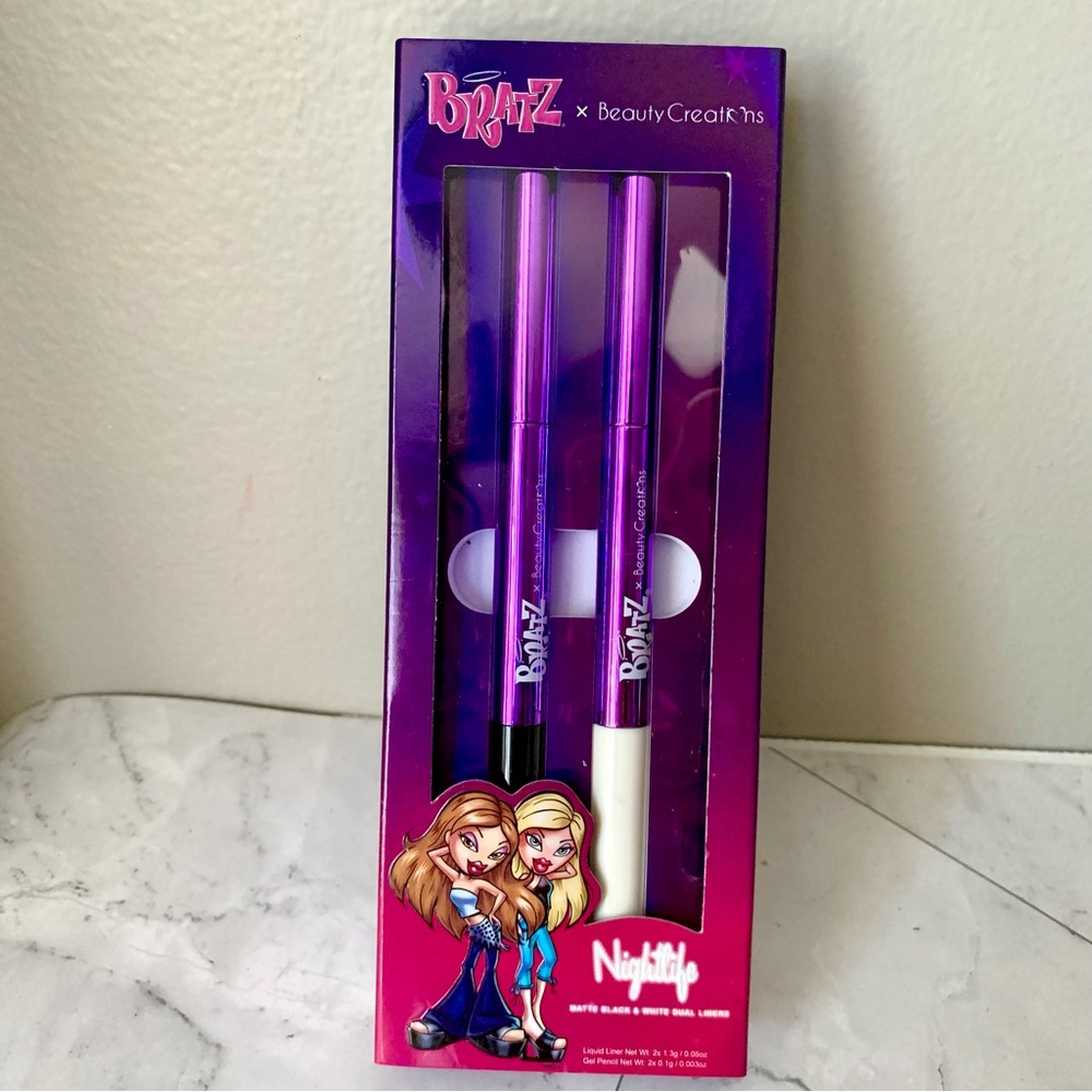 Beauty Creations x Bratz Girls Nite Out Nightlife Matte Black White Dual Liners